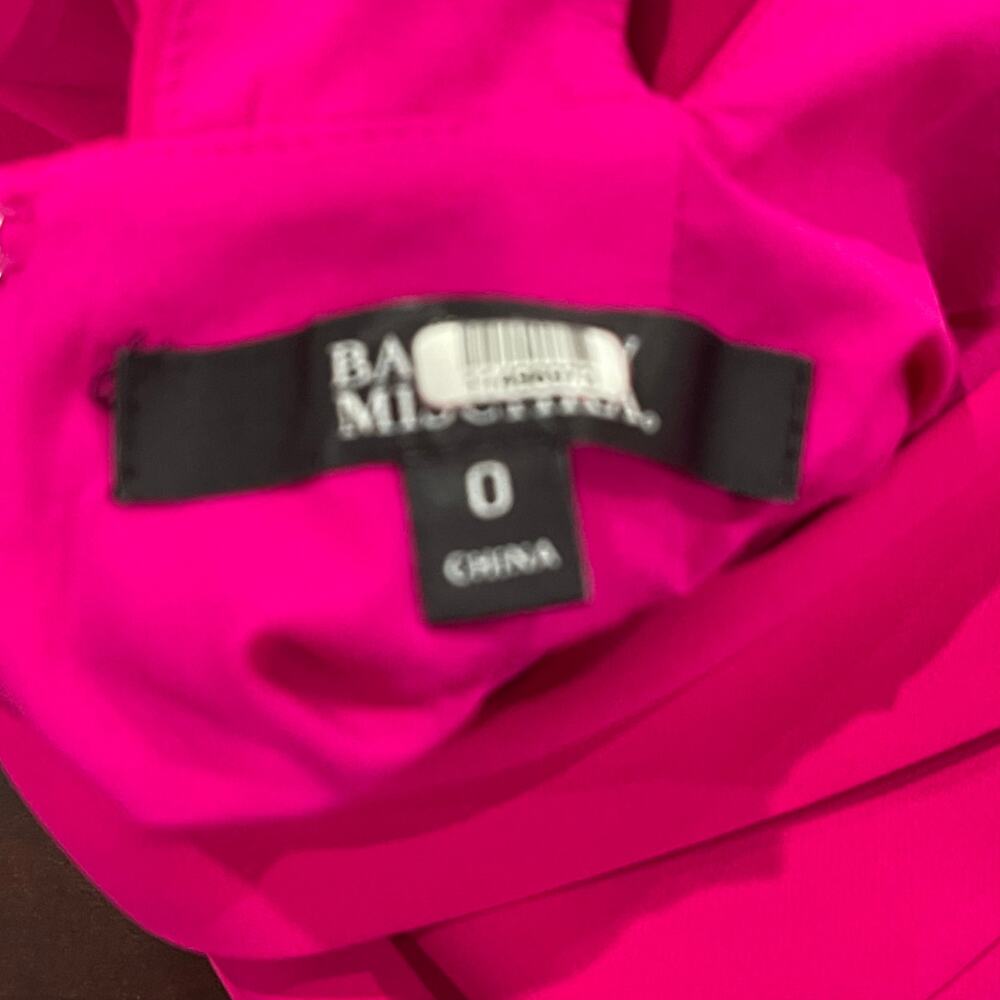 Badgley Mischka Magenta Bow Back Dress Size 0 - Picture 11 of 11